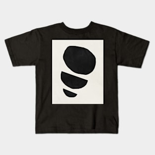 Abstract black shapes art, Mid century modern art Kids T-Shirt